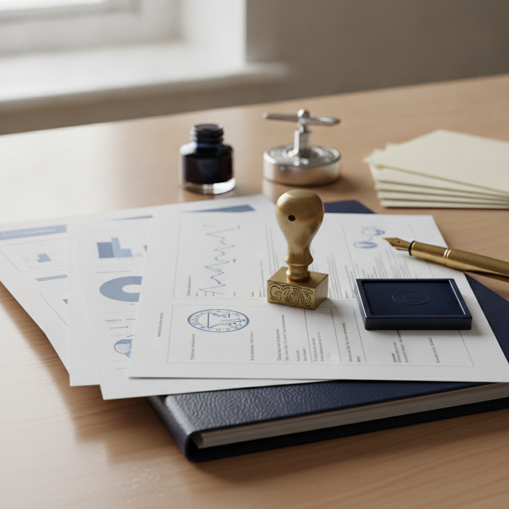 close-up photo of Medical Document Notarization, no humans